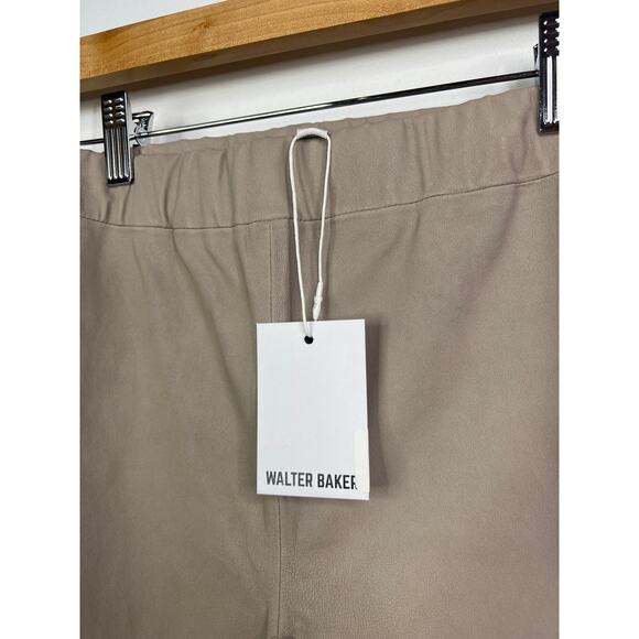 NWT Baker Lori Leather Flare Leg Elastic Waist Pant Women's Dove Size: XS - Picture 5 of 10